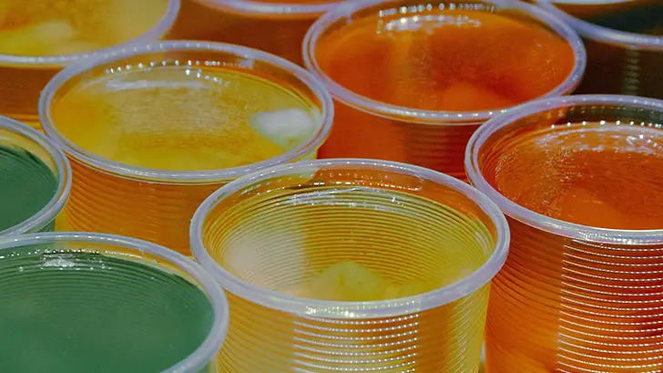 Jelly in plastic cups