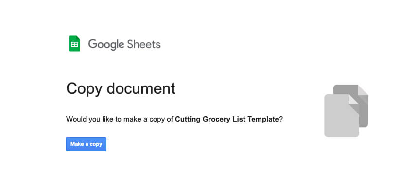 Cutting Grocery List Template Making a Copy