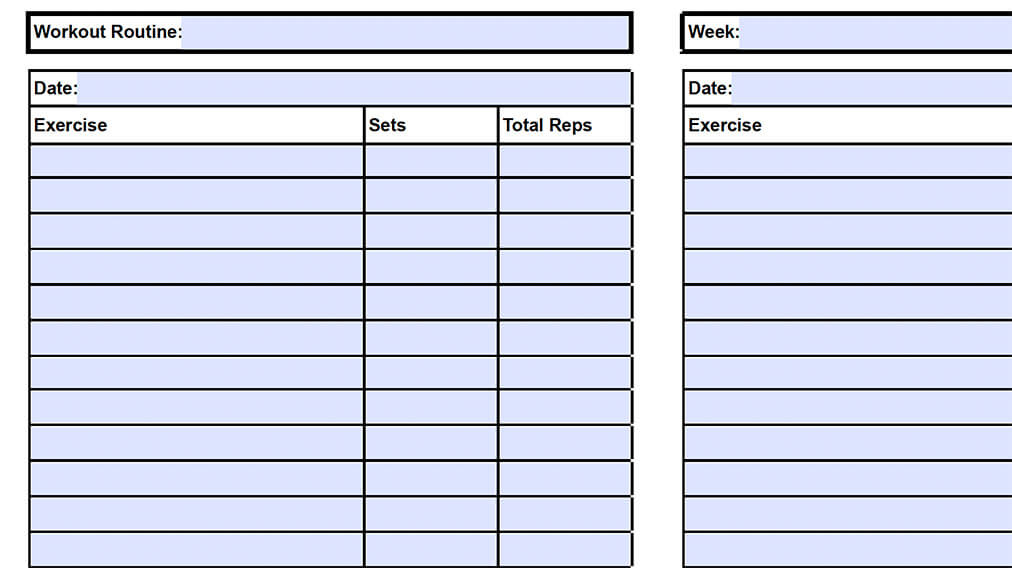 Weekly Workout Template PDF 1