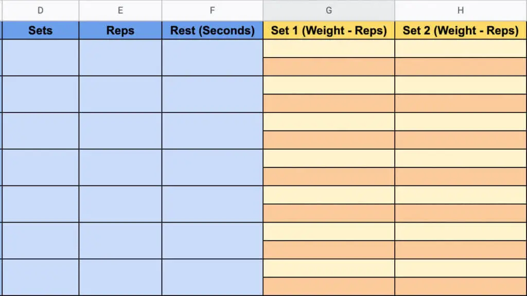 Advanced Weekly Workout Template