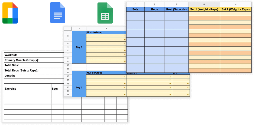 Workout Templates for Google Docs Formats
