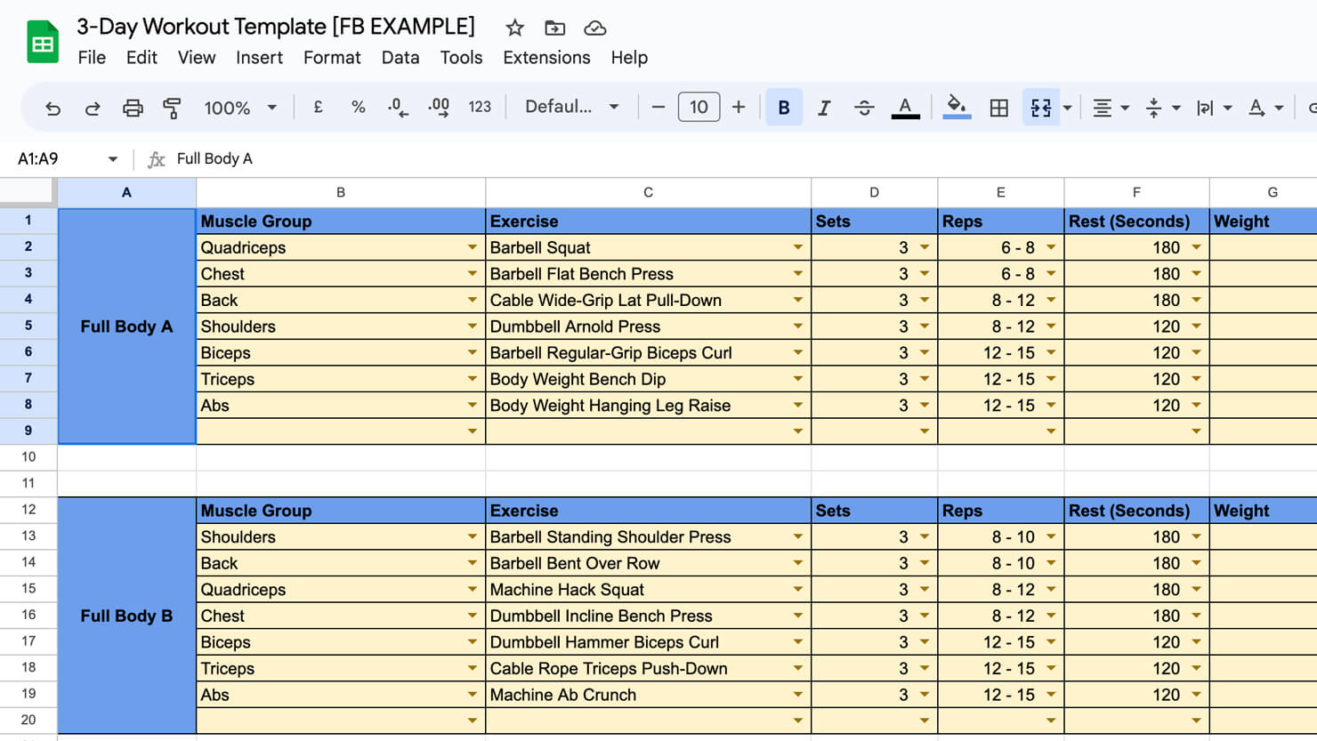 3-Day Workout Template (Complete Guide and Workout Examples)